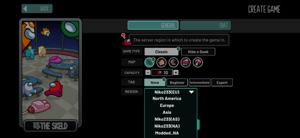 Mobile modded region setup example